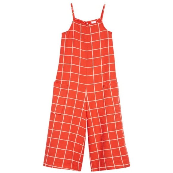 OPEN EDIT NORDSTROM Girls Printed Wide Leg Organic Cotton Jumpsuit Size 6 - Picture 1 of 6